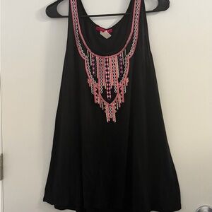 Jules & Leopold Black Tank Top with Pink Detailing